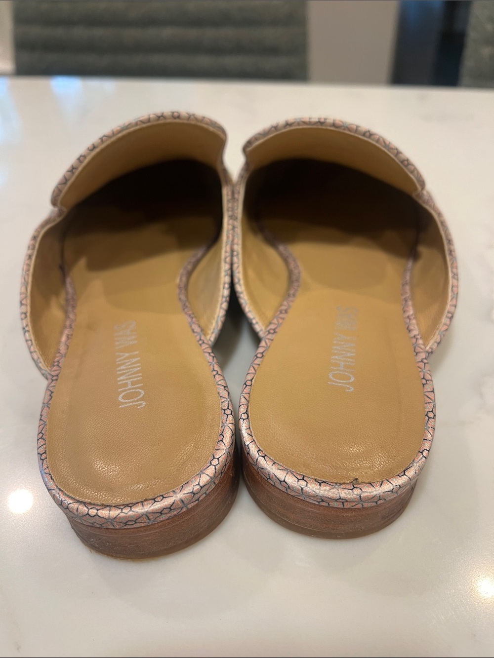 Johnny Was Jenna embroidered leather mule slides Sz 7 - Picture 4 of 8